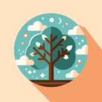 tree, icon, flat design, nature, fantasy, drawing, landscape